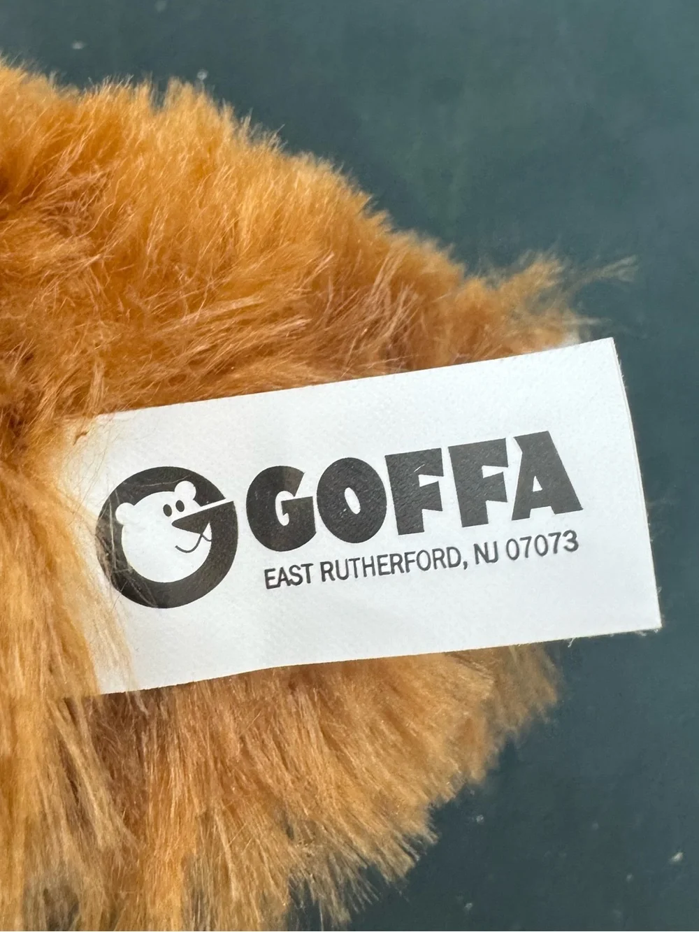 Goffa Brown Fluffy Plush Dog with Dog Bone
